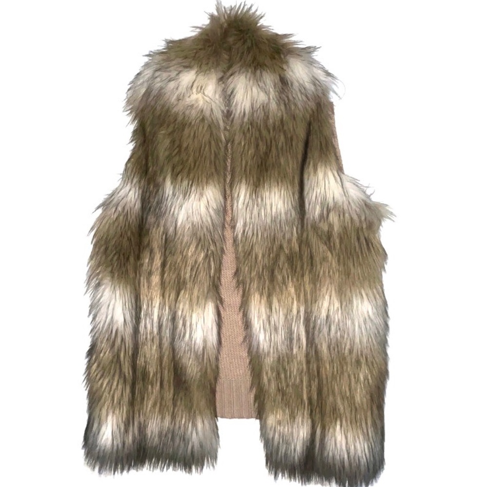 DKNYC Faux Fur Sweater Vest SZ M/L